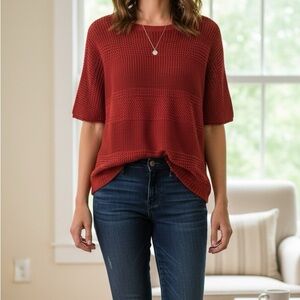 Lafayette 148 New York Knit Short Sleeve Sweater – Women’s Petite Small